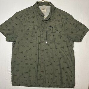 Field & Stream Shirt Men’s XL Olive Short Sleeve Fishing Vented Mesh Pockets
